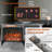 24" Three Sided Glass Electric Fireplace With Feet