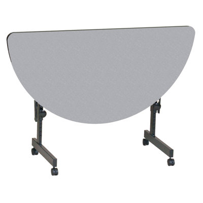 Dasaki 2 Person Height Adjustable Flip Top 48'' L Modular Training Table with Casters and Modesty Panel and Cable Management