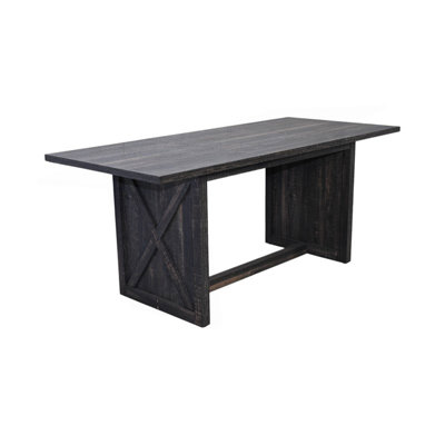 70.87" Farmhouse Large Dining Table for 6-8 People,  Rectangular Wood Dining Table, Rustic Kitchen Dinner Table with X Solid Legs for Dining Room & Li