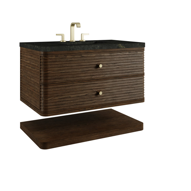 Allamari 36" W Single Vanity, Phantome Eclos, Sable Oak, 8" Widespread