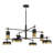 Ashor 8-Light LED Chandelier in Matte Black with Warm Brass Accents