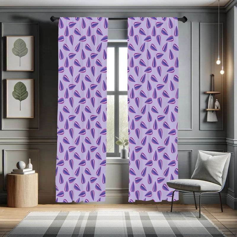  Rideaux abstraits, motif de fleurs