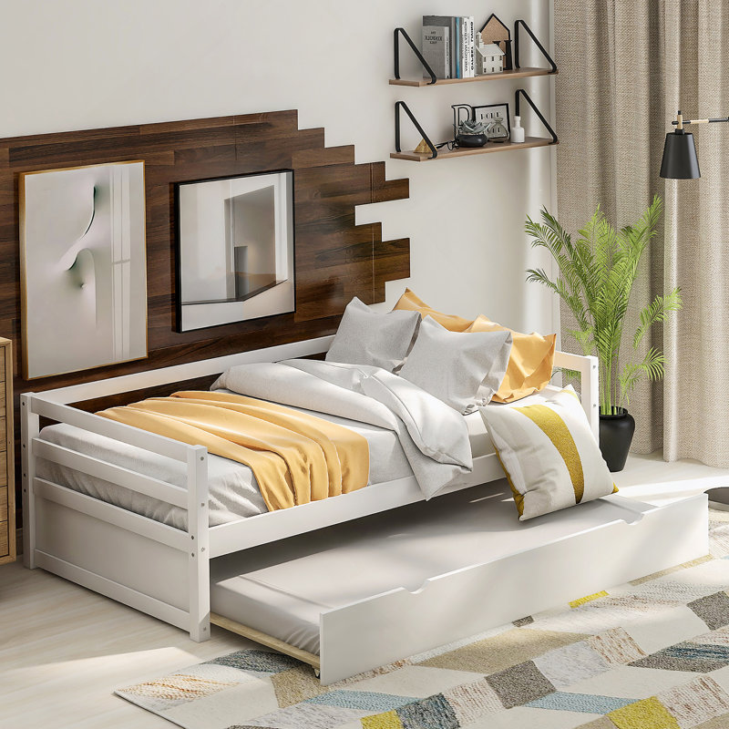 Daybed With Trundle Frame Set, White