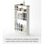 Tower Yamazaki Home Rolling Slim Storage Three Tier Utility Cart With Handle, Steel, Handle, Wheels-46492044