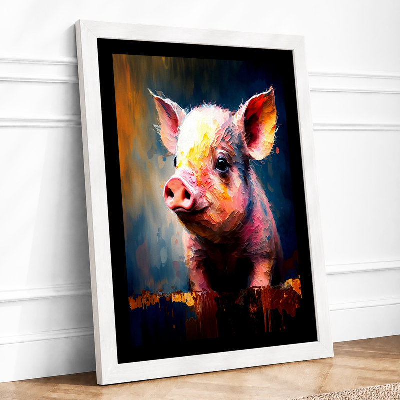 Luminous Pig Modern - Print, A2 - 59.4 x 42.0 cm, White