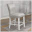 Ensemble de 2 chaises à hauteur de comptoir rembourrées en velours gris et blanc ultra-confortables et élégantes pour les intérieurs modernes