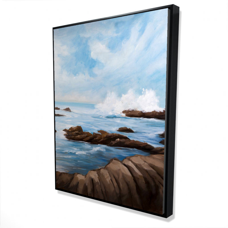 Seaside Wave Print On Canvas