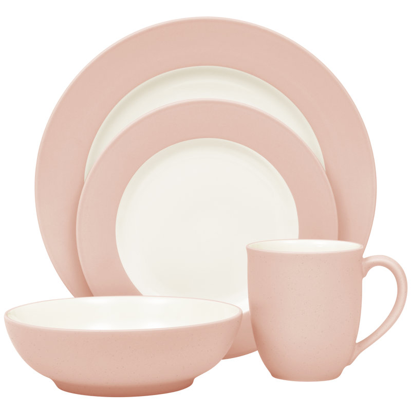 Noritake Colorwave Rim 4-Piece Place Setting, Service for 1, Pink