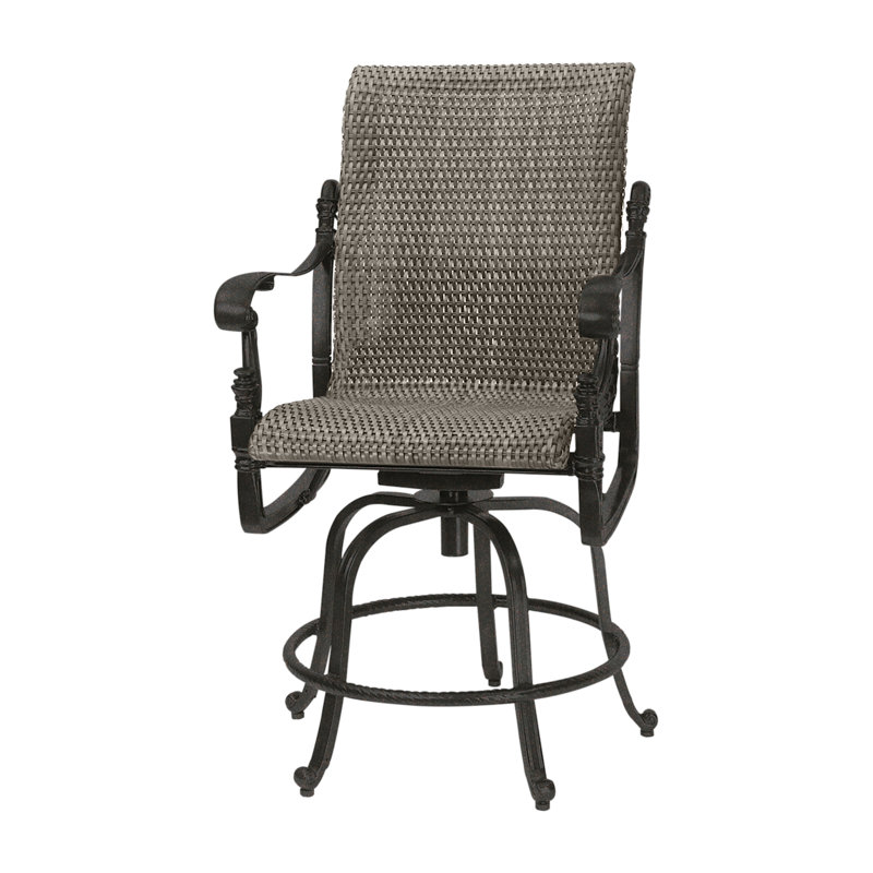 Florence Woven Swivel Rocking Balcony Stool, Chestnut, Desert Bronze
