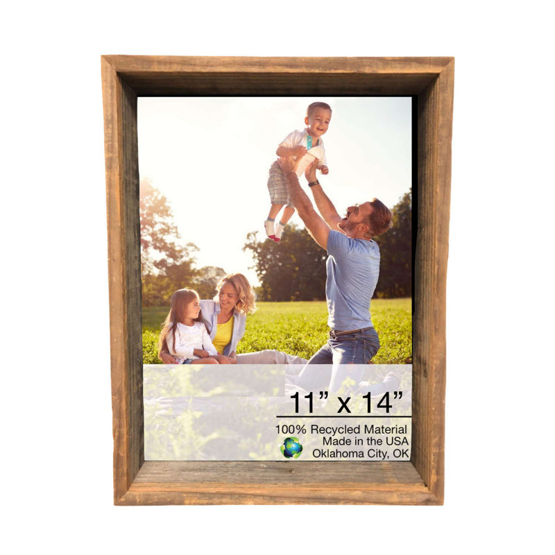 Merlyn 24 x 36 Gray Distressed Solid and Manufactured Wood Hanging or Tabletop Picture Frame