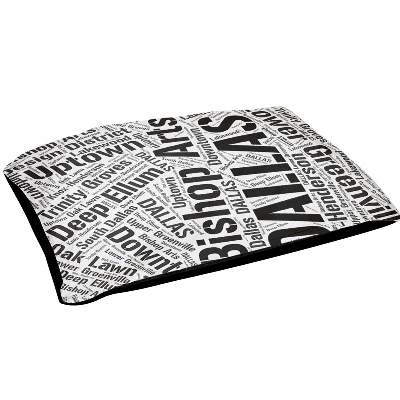 Oreiller rectangulaire designer, Moyen L 40 po x l 30 po, Noir, Dallas