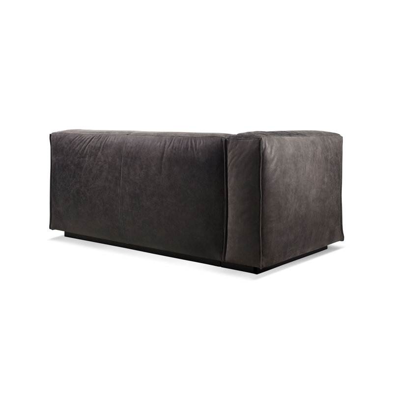 Cleon Chaise Lounge, Slate Genuine Leather, Left Hand Facing