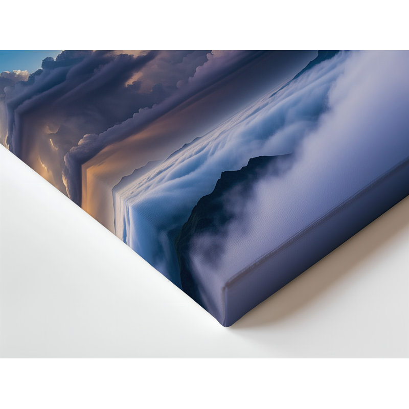 Toile, "Une scène céleste à couper le souffle avec un ciel dramatique vivant", art mural sur toile bleu marine