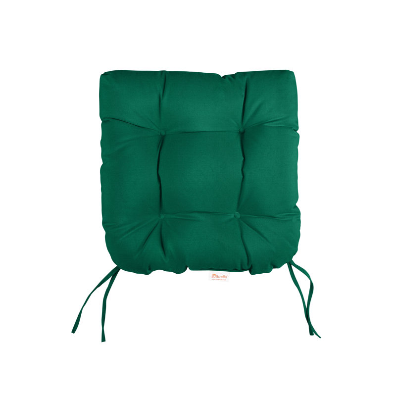 Tufted Outdoor Sunbrella Seat Cushion, 16" W, Canvas Forest Green Sunbrella® Canvas