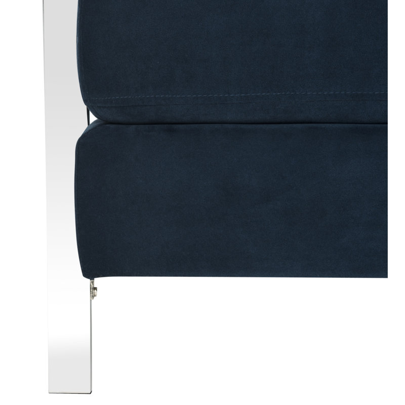 Nyman 30Cm Wide Tufted Linen Armchair, Navy 
