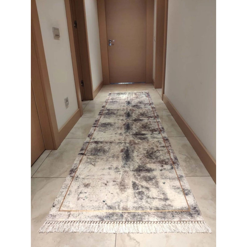 Tapis gris antidérapant Firenze, Rectangle 3 pi 3 po x 16 pi 5 po