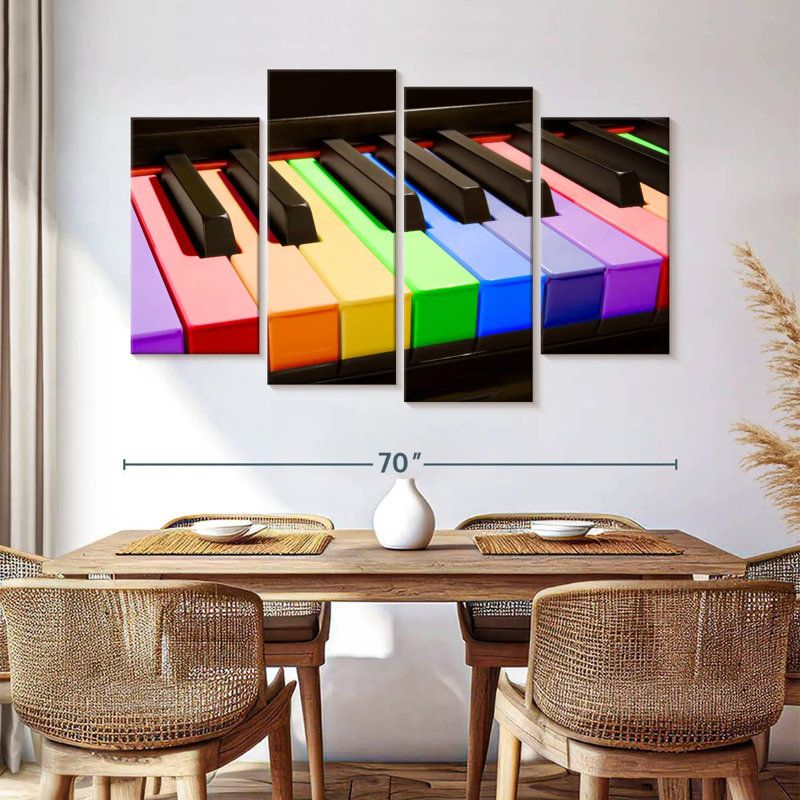 Abarca Rainbow Piano Keys, H 42 po x l 68 po