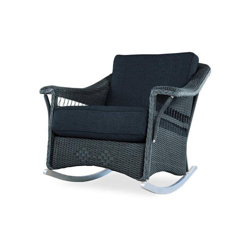 Nantucket Outdoor Rocker Chair, Sandberg Navy, Ivory