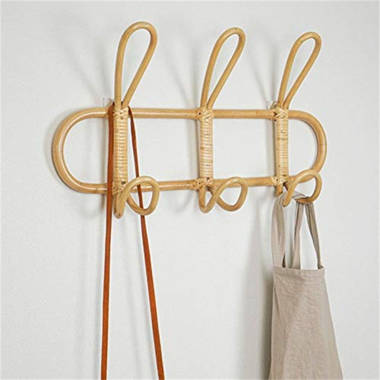 Rattan Coat Hanger Rack - Black/beige - Home All