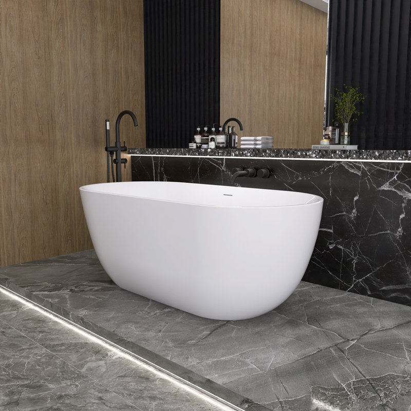 Baignoire de trempage autoportante en acrylique 55 po. X 27,5 po.