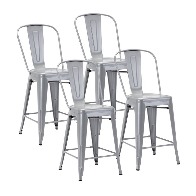 Tabouret de bar galvanisé Gainsborough, 24 po, Argent