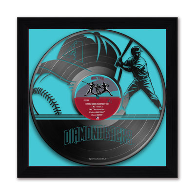 Disque vinyle des Diamondbacks de l'Arizona (MLB), impression encadrée 13" x 13".