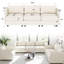 Canapé-lit modulable 6 places convertible avec rangement, dossier et coussins confortables, ressorts ensachés en mousse haute densité, tissu chenille beige, structure en bois offrant un bon soutien, capacité de charge de 113 kg par place