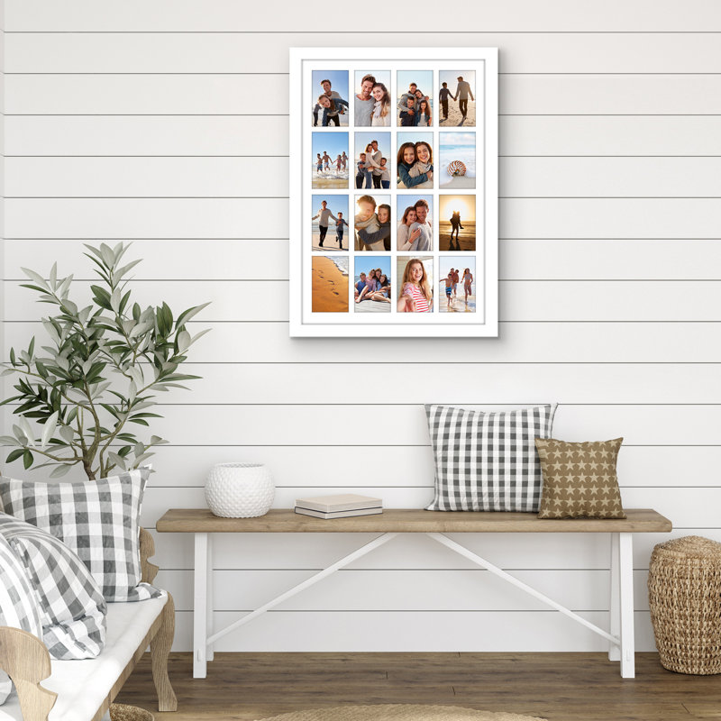 18x26 Collage Picture Frame - Use as Sixteen 4x6 Picture Frame Openings or One 18x26 Photo Frame Made of Engineered Wood with Polished Plexiglass