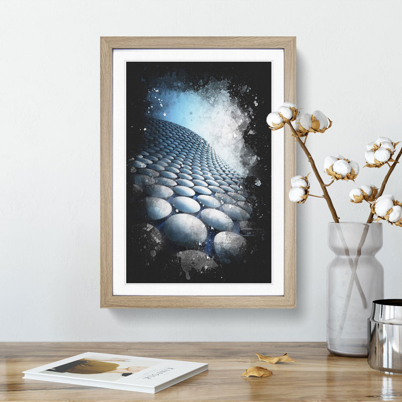 The Bullring in Birmingham - Framed Print, 45cm H x 33cm W x 2cm D, Oak Framed