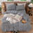 MooMee Gingham Duvet Cover Set with Zipper Closure 8 Ties 100% Washed Cotton Linen Like Breathable Lightweight-115836944-115836937
