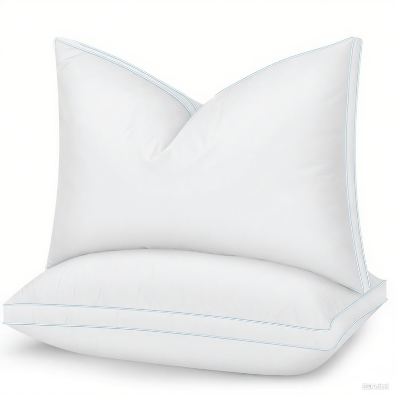 Oreillers luxueux en plumes d'oie de luxe avec housse en coton, coussin moyen en duvet d'oie, Standard