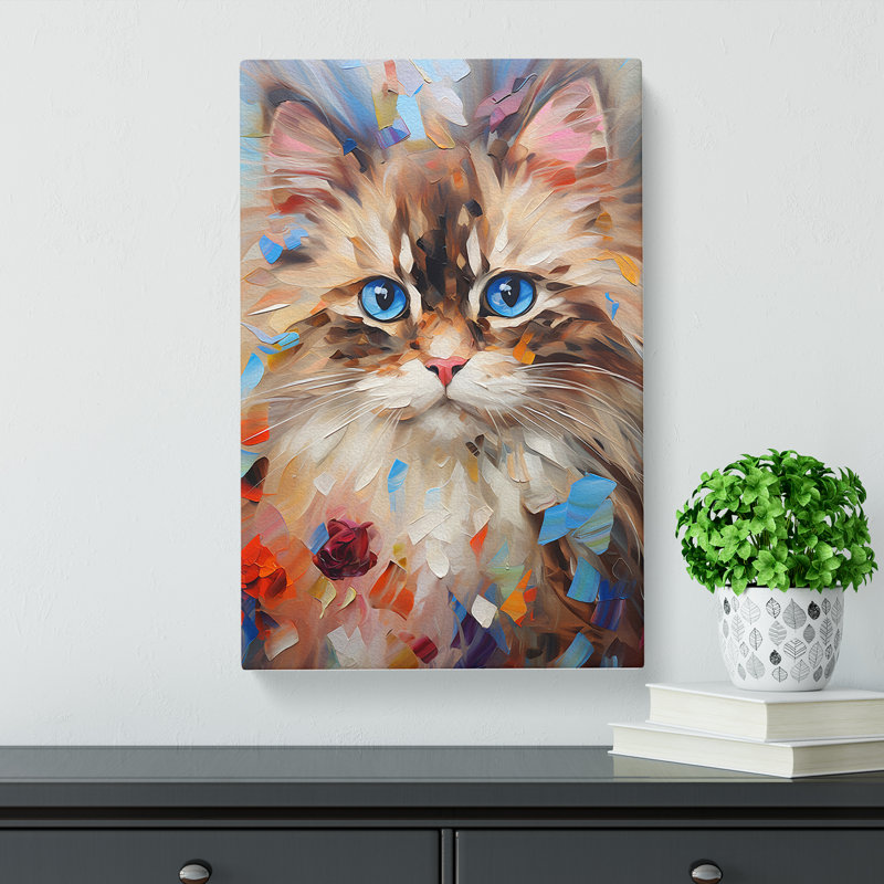 Ragdoll Cat Abstract No.4 - Wrapped Canvas, 50cm H x 35cm W x 3cm D