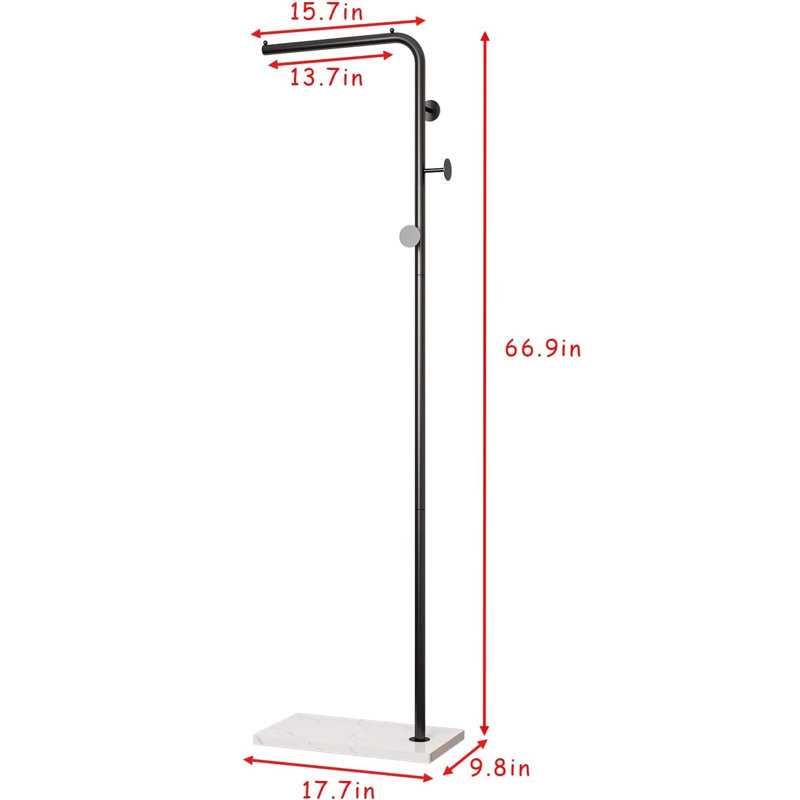 Moonzarin Steel Freestanding Coat Rack, Black