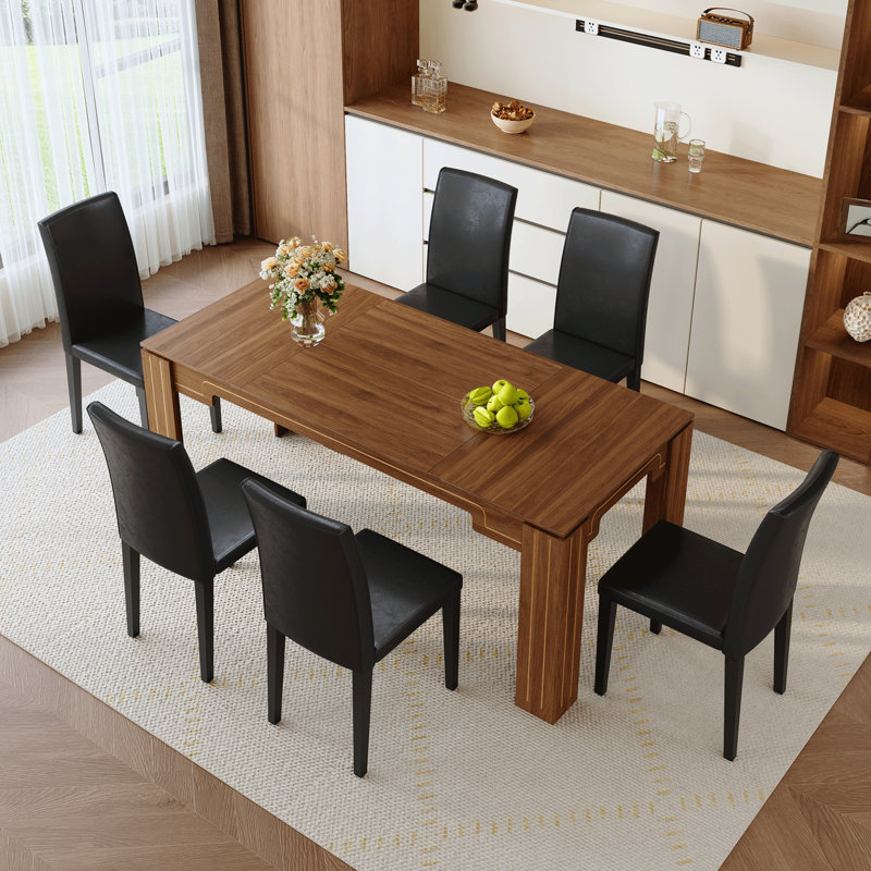 Ensemble de table et chaises, 7 pièces : table, 6 chaises