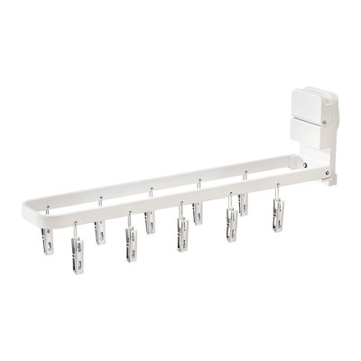 Cintre portatif à ventouse avec 10 pinces et support mural pliable