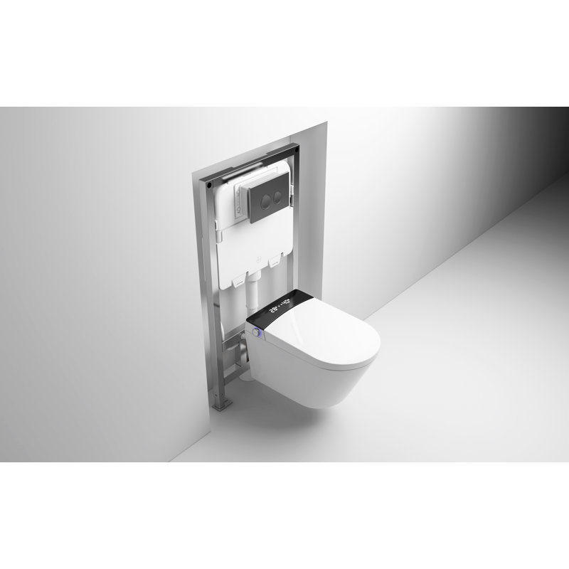 In-Wall Toilet Tank Carrier w/ Actuator Plate (Compitable with #MZE014P Smart Wall Hung Toilet )