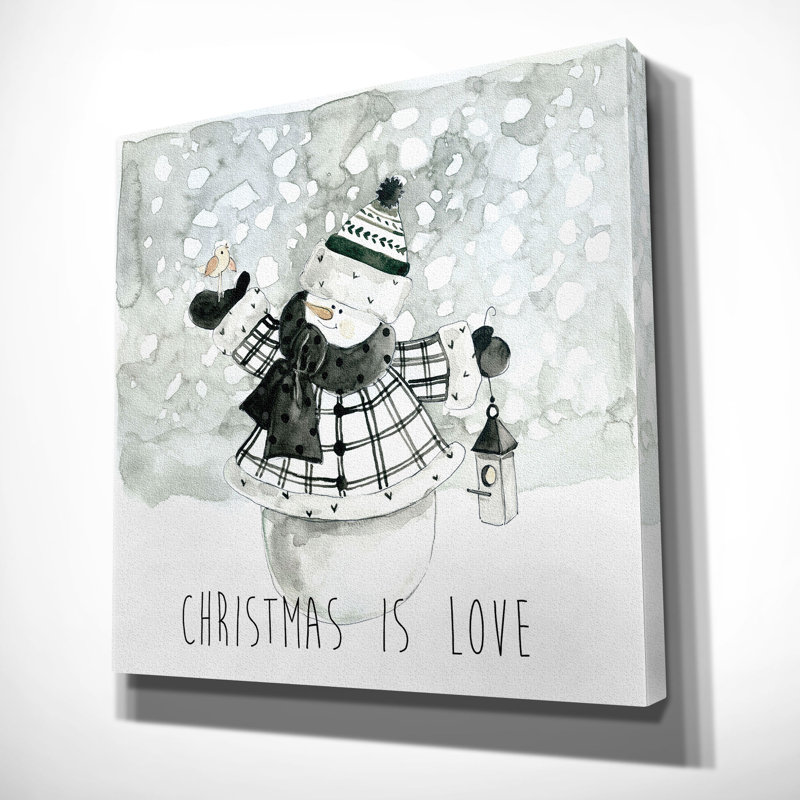 « christmas is love », peinture, H 16 po x l 16 po x P 1,5 po, Toile tendue