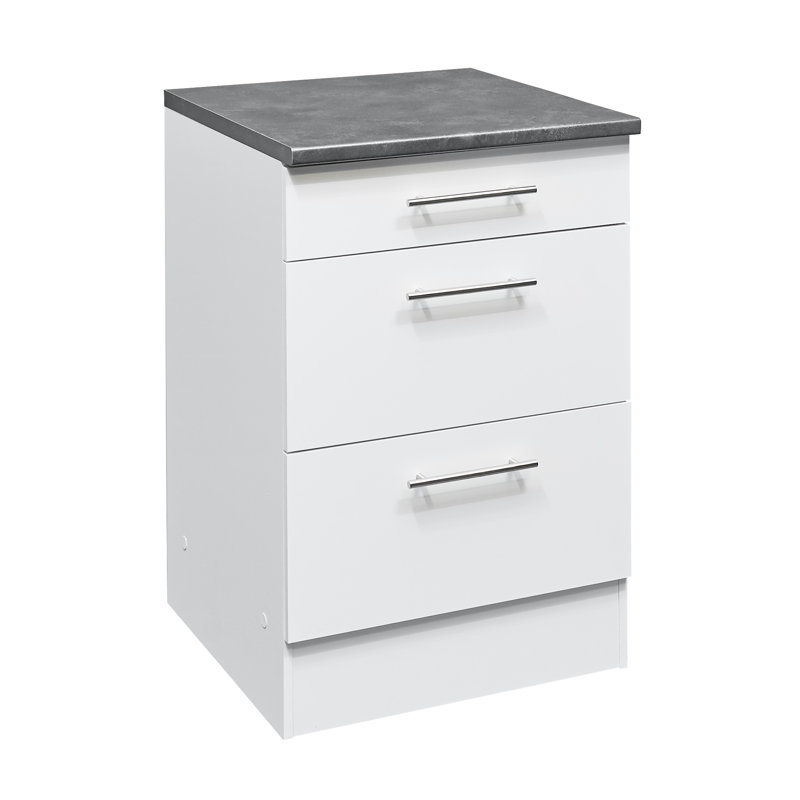 BBK Silver 90cmH x 60cmW x 60cmD Particleboard Ready-to-Assemble Standard Base Cabinet