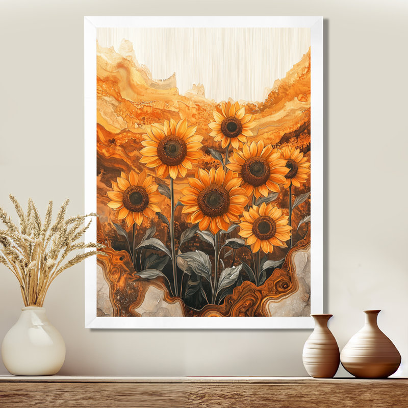Druann - Floral Wall Art Prints, H 32 po x l 24 po, Reproduction encadrée d'une seule photo, Blanc