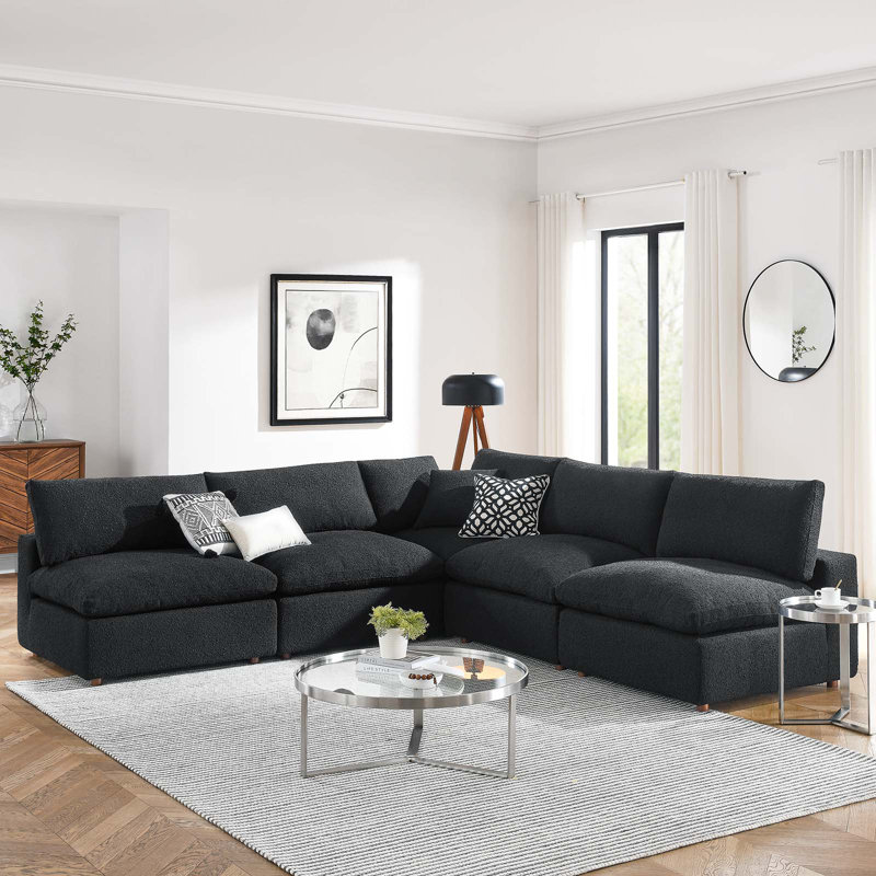 Canapé modulaire 5 pièces Commix, Noir
