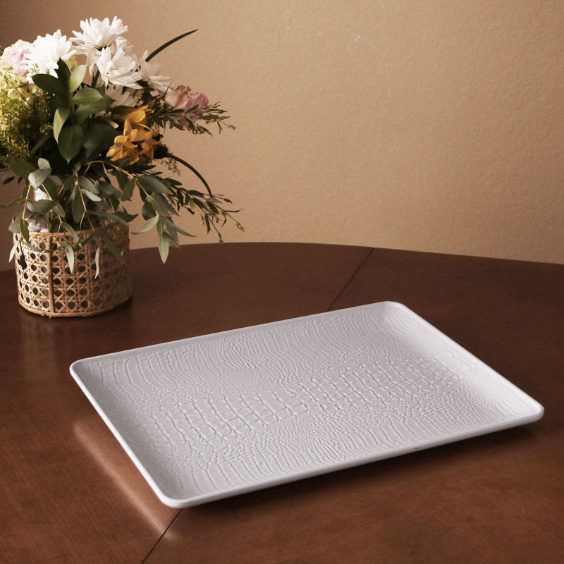 Vida Melamine Decorative Tray, 0.75" H x 19" L x 14" W