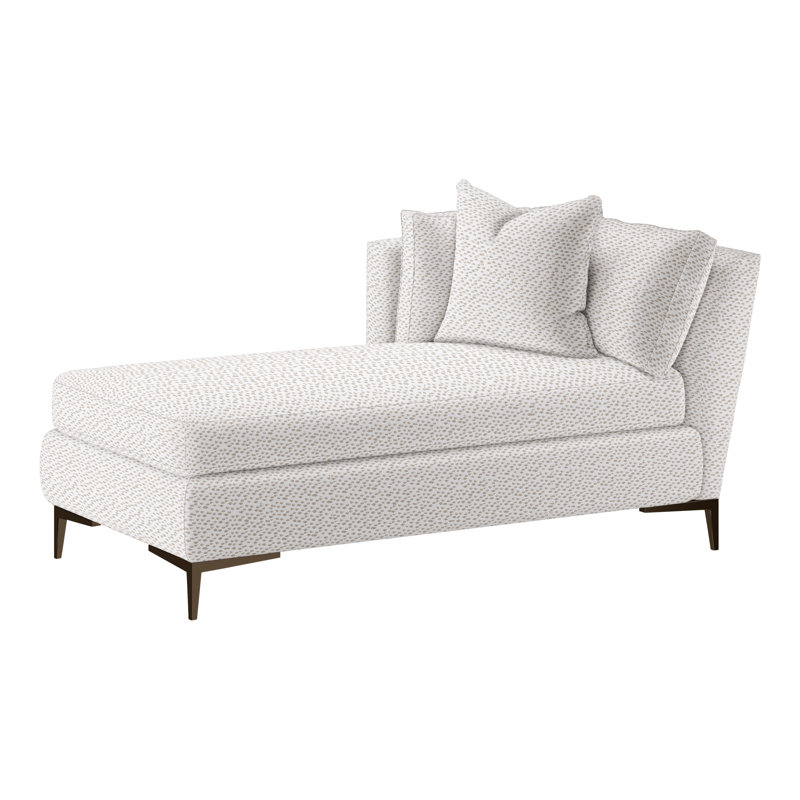 Chaise longue rembourrée Aiden, Orienté à gauche (vu de face), Perigold Elements - sable blanc, Bronze Antique