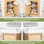Meuble-lavabo de style rustique 16,18 po pour salle de bain avec lavabo réversible en résine, tablette réglable, porte à pousser, fonction de fermeture en douceur, aménagement de petit espace avec finition grain de bois