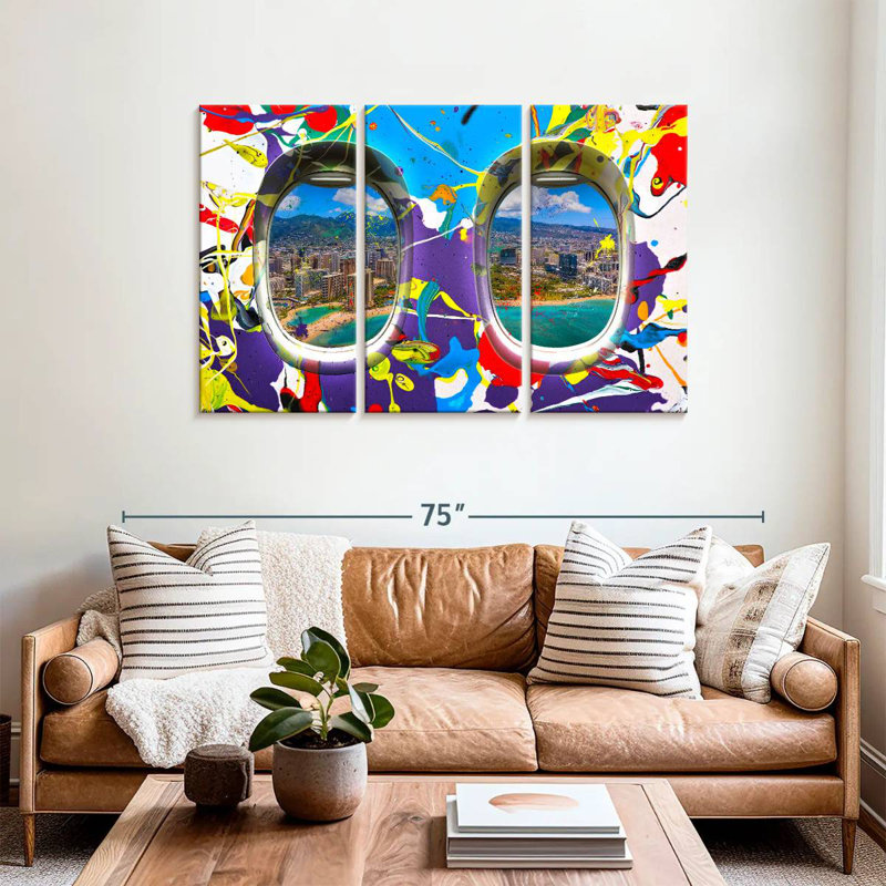 Mehar Abstract Airplane Window, 36" H x 57" W
