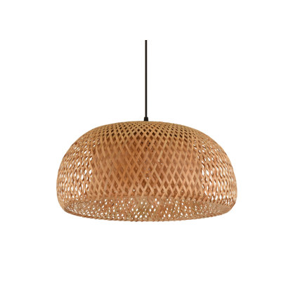 Luminaire suspendu géométrique à 1 lumière avec accents en bois Rossana