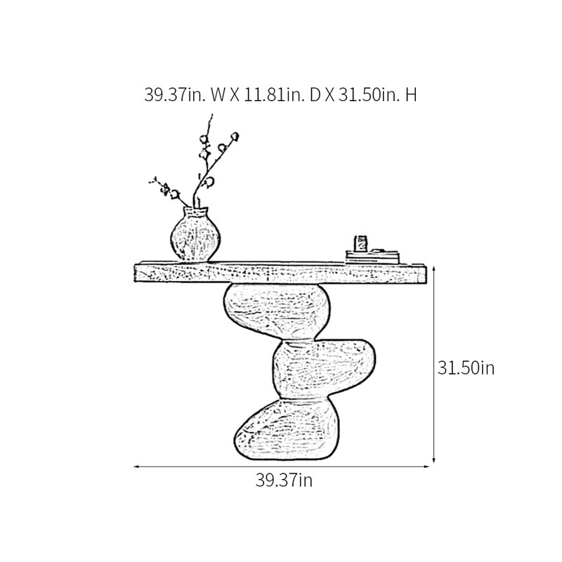 Kelemen, H 31,5 po x l 39,37 po x P 11,81 po
