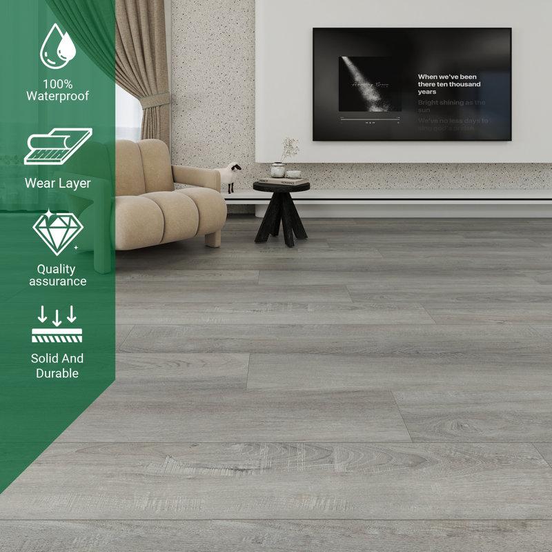 9 In. X 62.6 In. 30Mil 8Mm Waterproof SPC Rigid Core Luxury Vinyl Plank Flooring, Crosstown Traffic