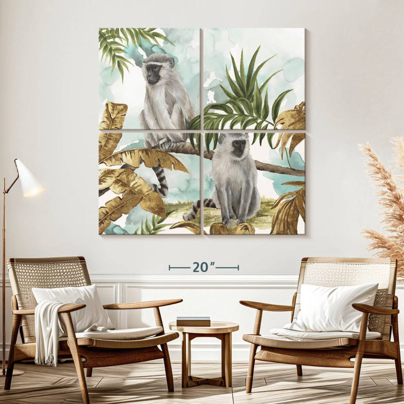 Brampt Golden Monkeys, 57" H x 57" W