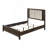 1Pc Bed Rich Wood Finish Sleek Linear Details Rustic Charm Plush Upholstered Headboard Framed Deep Tones Brown-1477596586