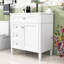 Meuble-lavabo de 30 pouces avec plateau en céramique, porte à fermeture douce et 3 tiroirs-1216914030